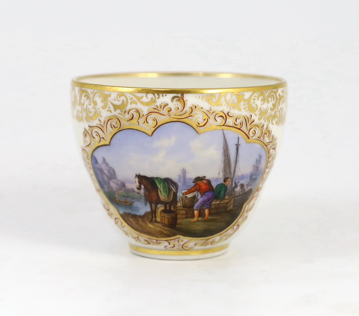 A Royal Copenhagen Flora Danica deep dish, c.1956 and a Copenhagen coffee cup, 19th century, (2)